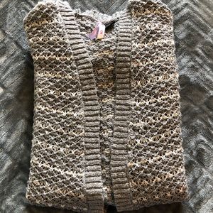 Love by Design Junior Gray/White Cardigan Size M